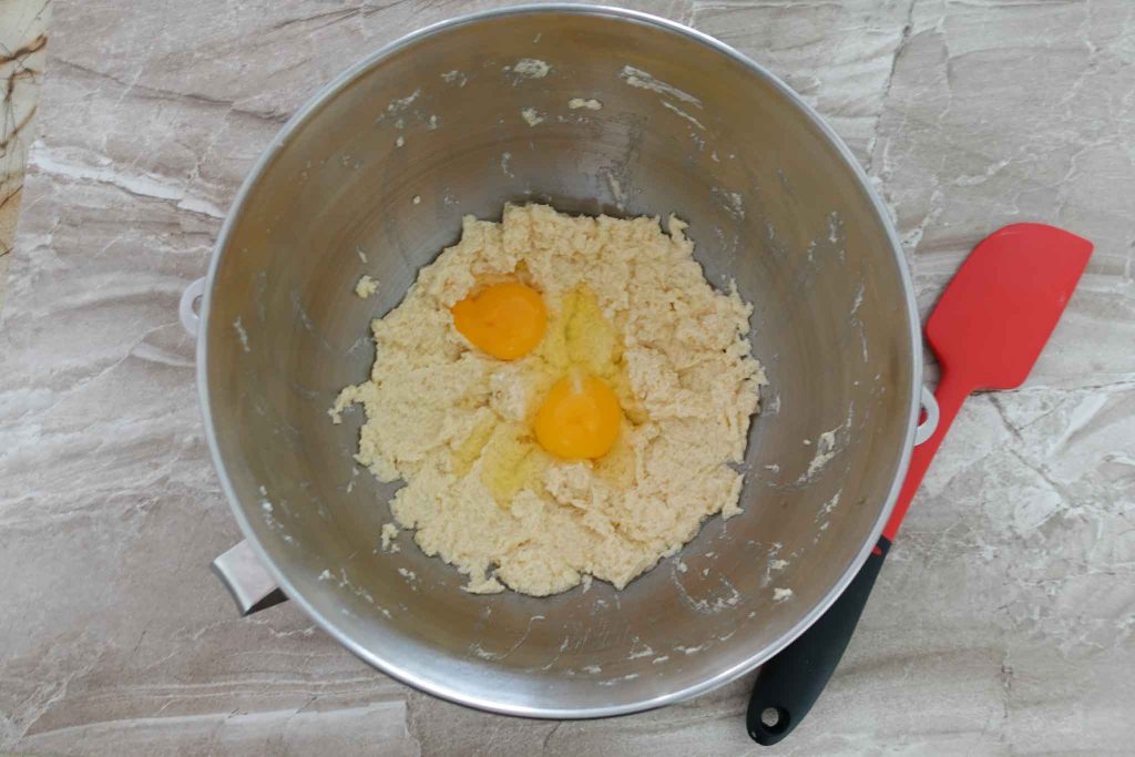 circus animal cookie batter with egg