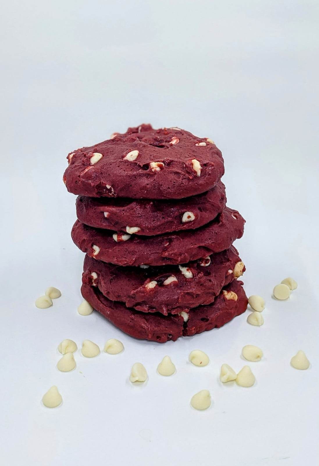 Low Calorie Red Velvet White Chip Cookies CRUMBL copycat Lose