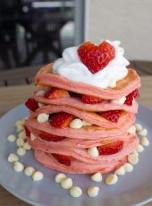 Strawberries and Cream Protein Pancakes